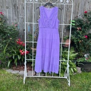 J Gee gently preowned maxi lavender dress, boho style, size XL